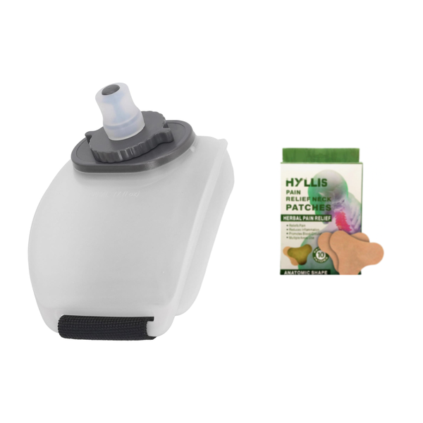 Wrist Running Water Bottle - 200ml with 10x Herbal Pain Relief Patches