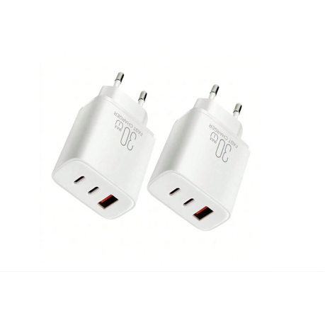 2Pack 30W Fast Charging Wall Charger Compatible with Smartphones / Tablets Image