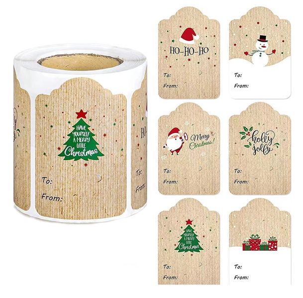 Christmas Gift Tag Stickers (Scallop - 300 Stickers