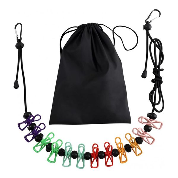 Retractable Portable Clothesline with 12 Clips &amp; Carry Bag