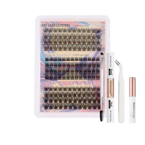 DIY Volumizing Eyelash Extension Kit 10-16mm 148Pcs Single Eyelash Set