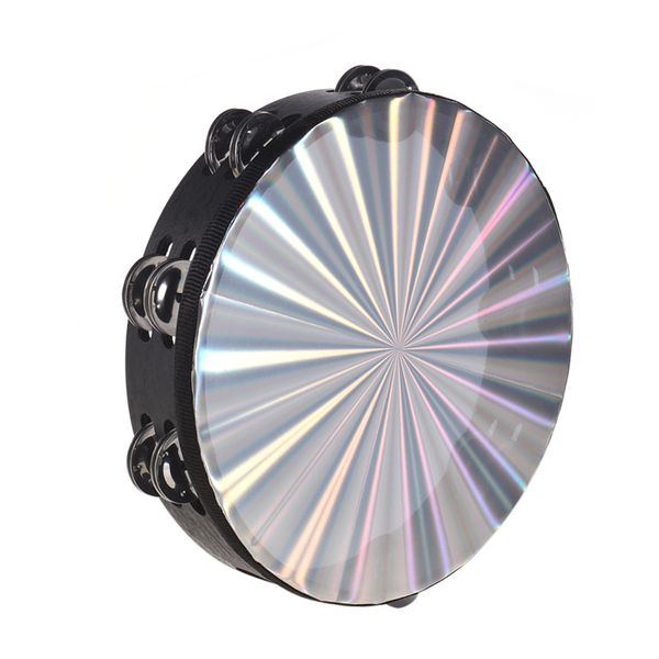 10" Wooden Tambourine with Double Row Jingles