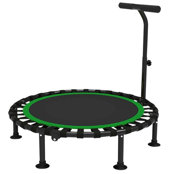 122cm Fitness Trampoline Foldable with Adjustable Handle Bar Indoor Sport