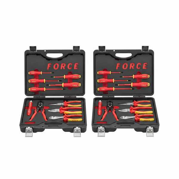 Force 10 Piece Insulated Tool Set for Electricians - VDE Pliers &amp; - 2 Pack