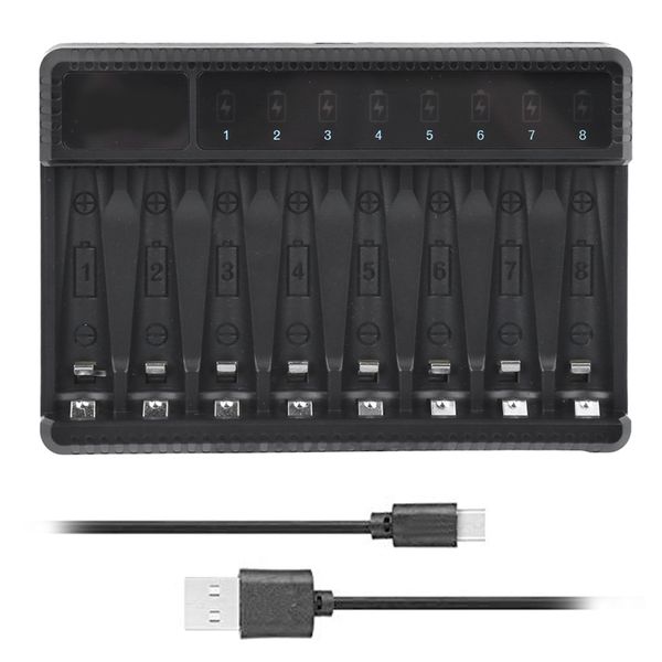 SEIVI 8-Slot AA/AAA Charger with Batteries