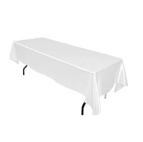 White Satin Tablecloth - 2.5 x 1.5m