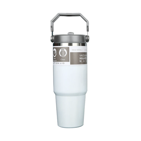 620ml Thermal Insulated Travel Mug with Carry Handle and Straw Image