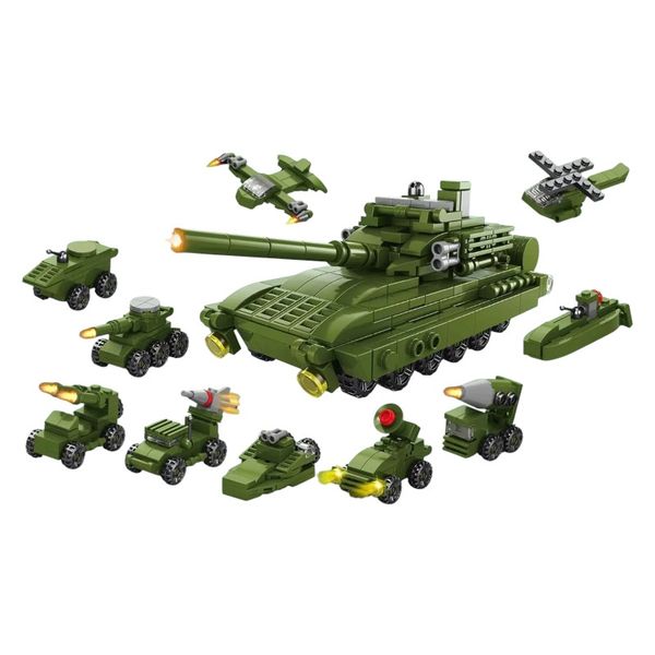 Educational Army Truck Brick Play Set - Green - 315 Piece