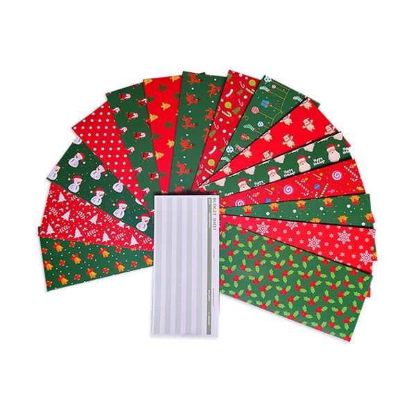 15 Christmas Budget Envelopes + 24 White Label Stickers,Wallet Cash Saving