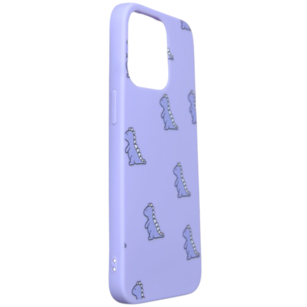 High Quality Dinosaur Cartoon Phone Case compatible with iPhone 15 Pro Max - Purple