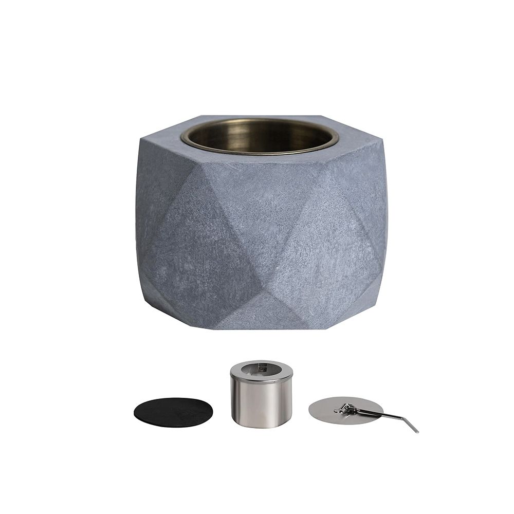 Tabletop Fire Pit Set Firepit Concrete Bowl Cozy Personal Fireplace Set