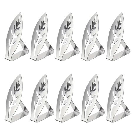 10-piece Stainless Steel Leaf Tablecloth Clips - Non-Slip Table Clamps Image