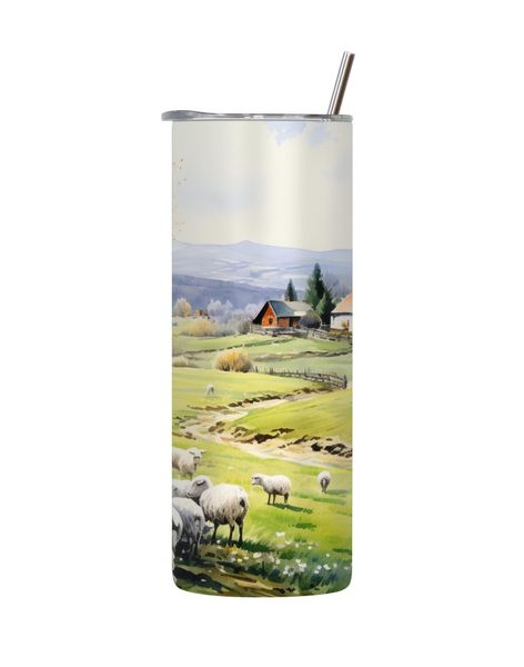 Sheep 20 Oz Tumbler with Lid and Straw Easter Graphic Design Present 091