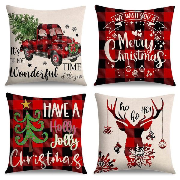 Christmas Pillow Covers 18X18 Set Of 4 For Sofa Chairs Seating Bench