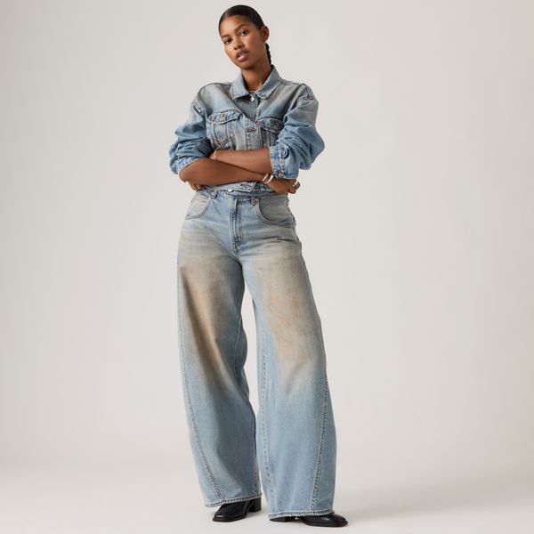 Levi's® Women's Super Baggy Barrel Jeans-Med Indigo - Worn In