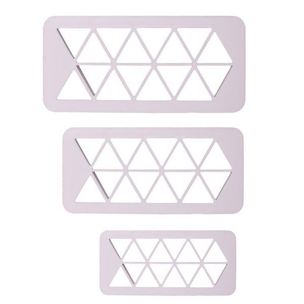 Pack Of 3 Triangle Geometric Cake Decorating Multi-Cutter - White