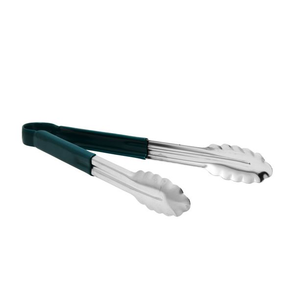 Regent Tongs Stainless Steel Polycoated Green - (317X40X115Mm)