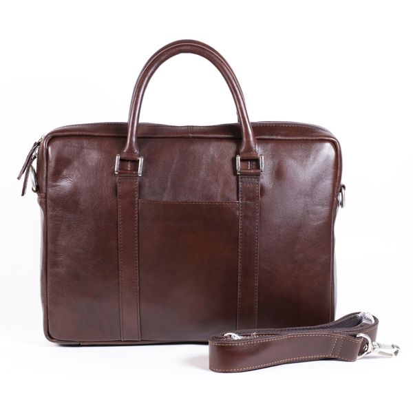Nuvo - Genuine Leather 15 inch Joseph Laptop Bag Brown
