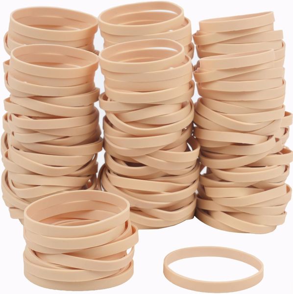 Size 64 Rubber Bands(100g Pack) - Beige Elastic Bands (Approx. 3.5" x 1/4")