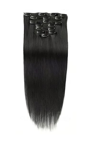 Straight Color 1 55cm XXL 7 Piece clip in -Brazilian Remy Human Hair