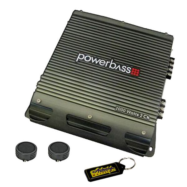 Powerbass 2000w 2 Channel Bridgeable Amplifier &amp; Evo Tweeters &amp; Key Holder