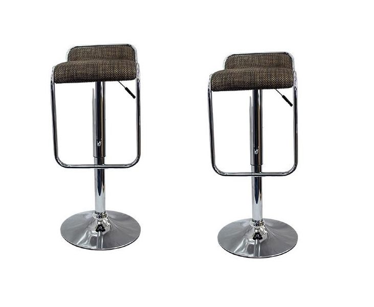 Low Back Leatherette Bar / Kitchen Stools- Set of 2– Brown Colour