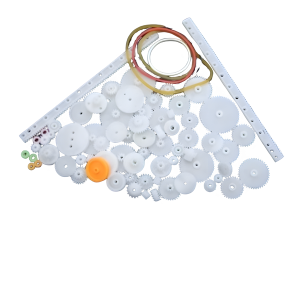 HKD Plastic Motor Gear Kit - Crown, Worm, Spur, Double &amp; Pulley Gears - 75 Piece