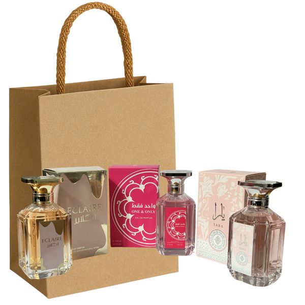 3 Women's Perfume Set - One and Only, Yara and Eclaire with Giftbag