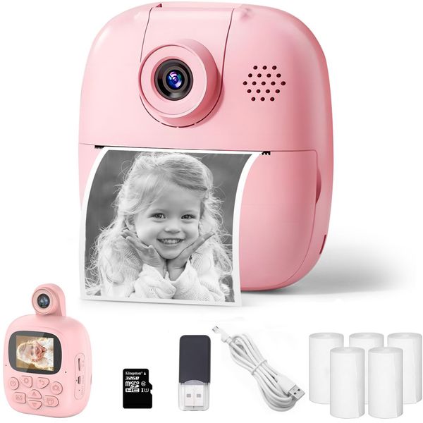 2.0 Inch Kids Instant Print Camera HD Thermal Printer with Printing Paper