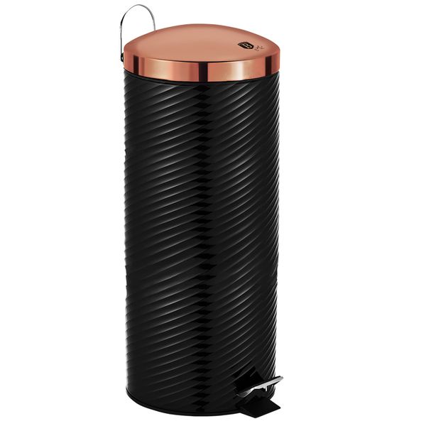 Berlinger Haus 30 Litre Stainless Steel Premium Pedal Bin - Black Rose
