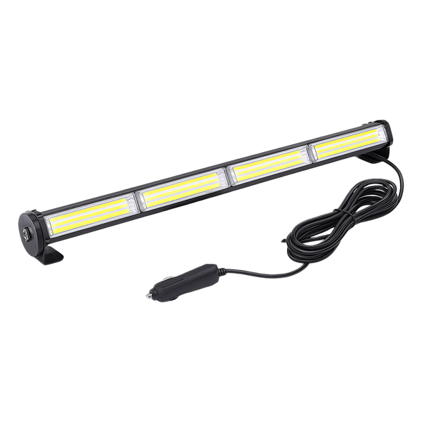 Roof-Mount Flashing Light Bar - White Double-Side LED Warning Light