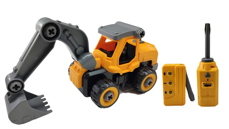 R/C 1/26 2.4GHz 2WD STEM Take Apart Excavator (30cm long) - Yellow