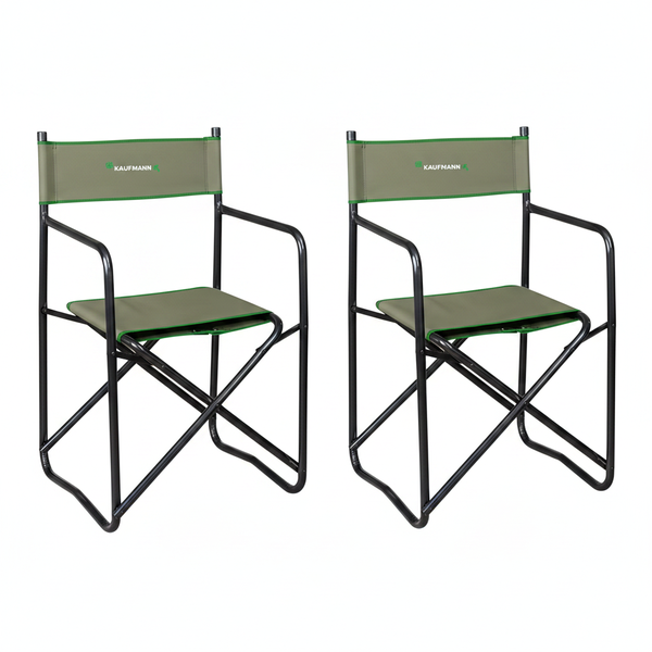 Kaufmann Outdoor Half Back Canvas Director Chair - Olive Green - 2 Pack