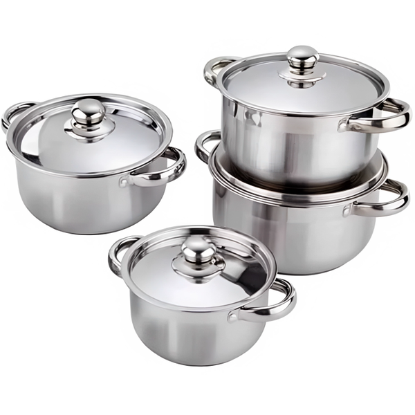 Silver Stainless steel Sealed 8 Pot
