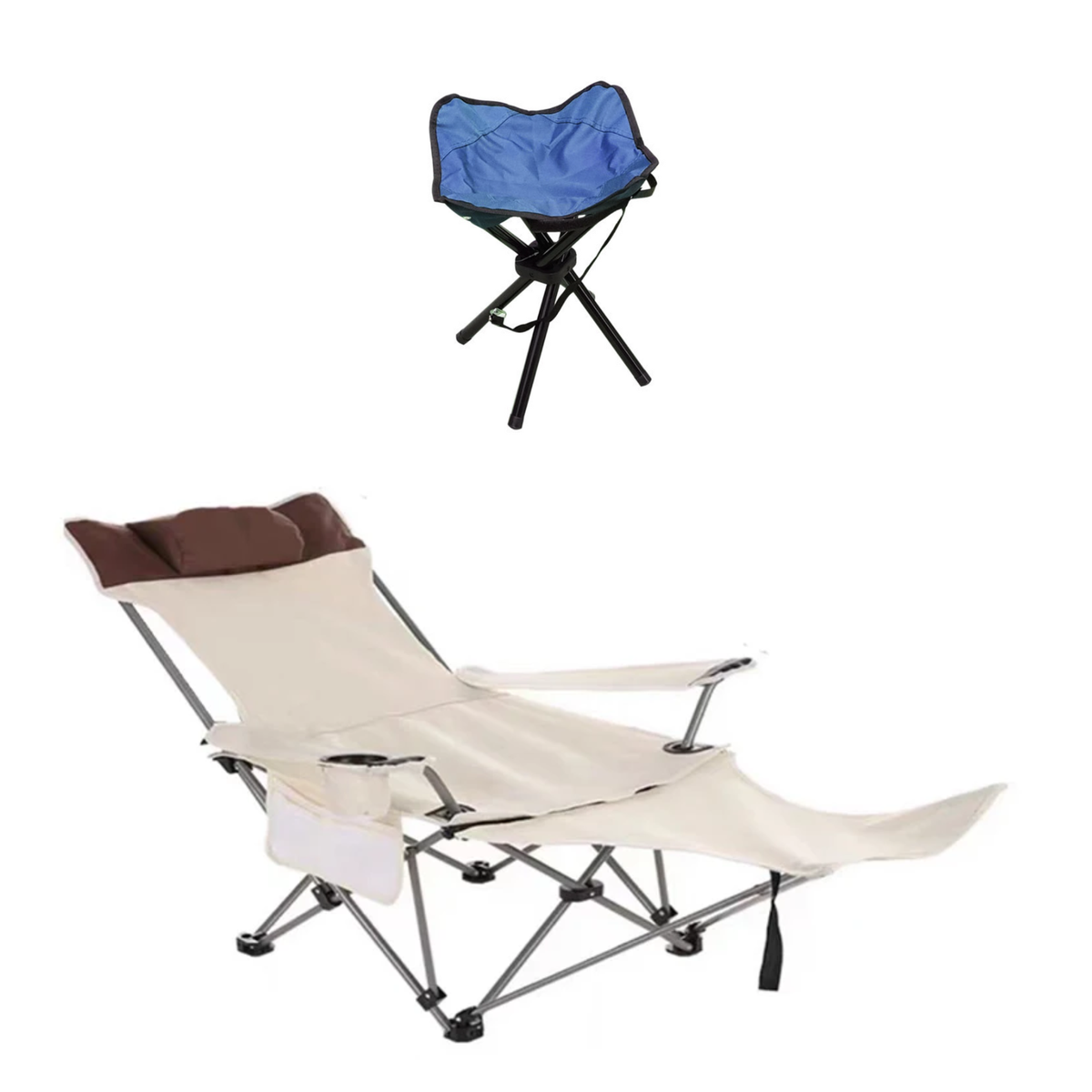 Portable Outdoor Folding Lounge Chair with Portable Tripod Camping
