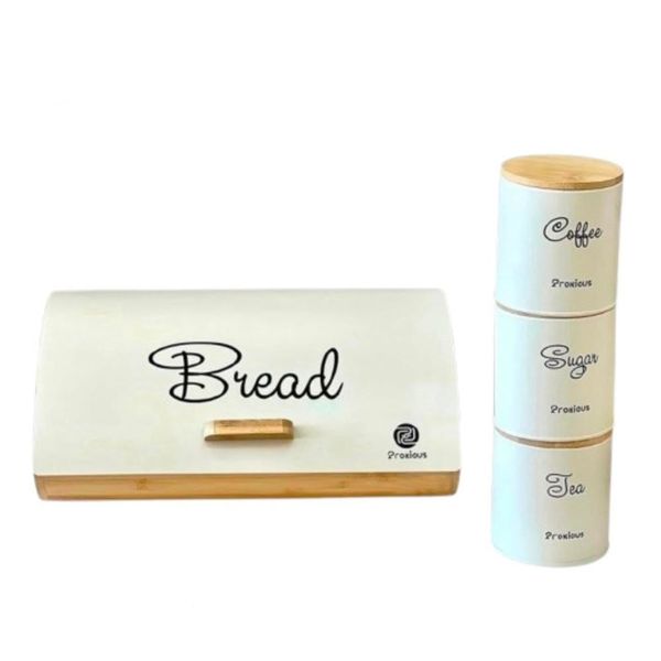 Homeware Bread Bin and Canister Set 4-piece