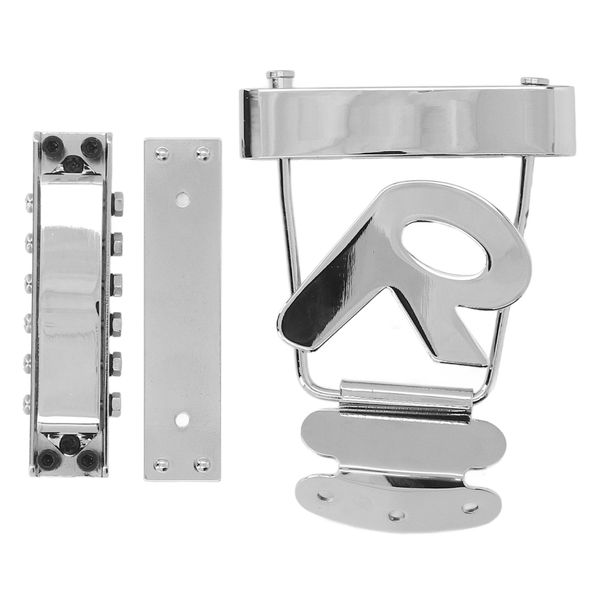 Stainless Steel 6-String Trapeze Tailpiece &amp; Roller Bridge Set