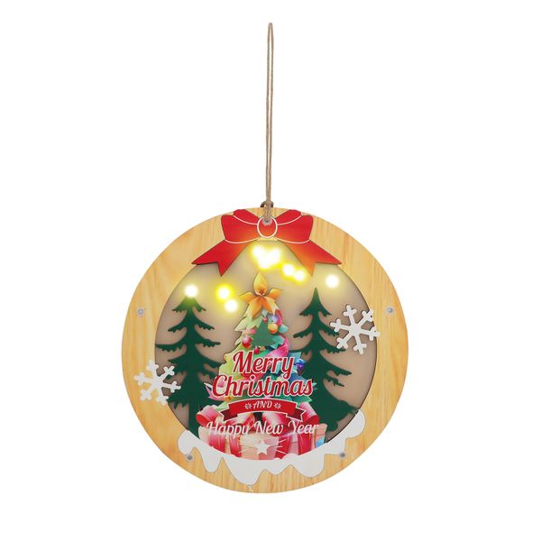 Wooden Light-up Hanging Christmas Decorative Ornament