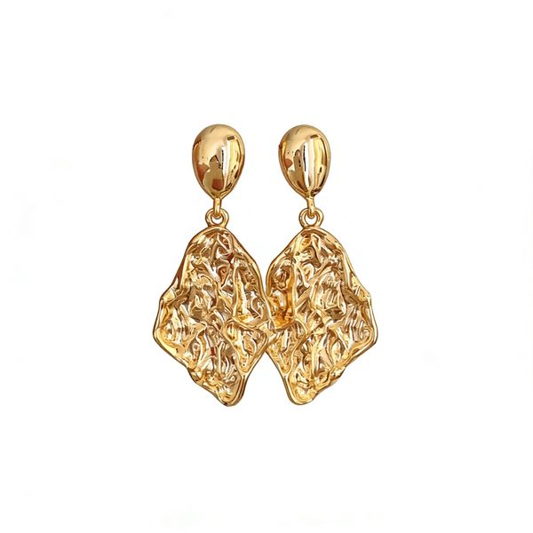 Geometric Drop Earrings Statement Metallic Dangle Earrings