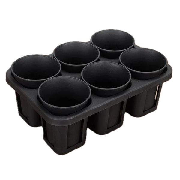 Garden Decor Plastic Round Succulent Plant Pot Set of 6 with Tray (23cm)