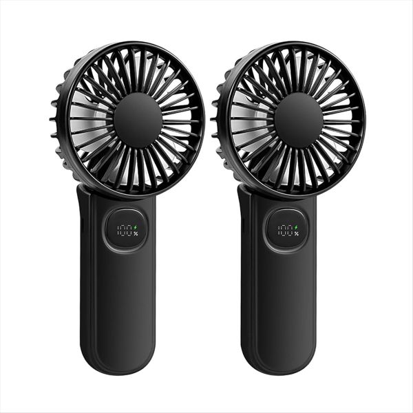 2Pcs Mini Handheld Fan With 5-Speed 180 For Makeup Lash Camping