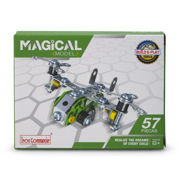Build &amp; Play - Iron Commander Copter - Children's Toys - Green - 57 Pieces