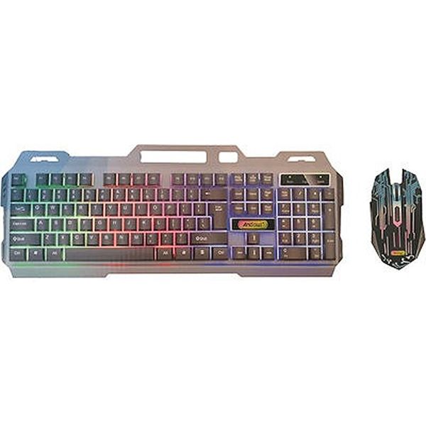 Andowl RGB Keyboard &amp; Mouse Combo - Backlit &amp; Ergonomic design