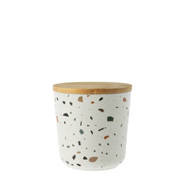 George &amp; Mason - Bamboo Fibre Terrazzo Round Storage Canister - 10.5cm