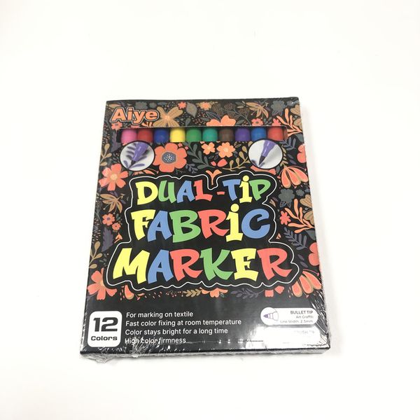 24PCS Dual-Tip Fabric Markers with Soft And Hard Tips,Fabric Decorating Kit