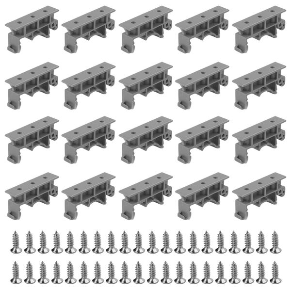 20-Pack Din Rail Adapters For C45 Rails 35mm Mounting Brackets + 40 Screws