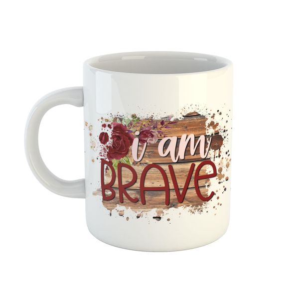 Mug Floral - I Am Brave