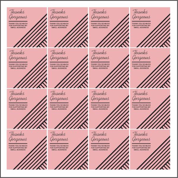 Thank You Stickers (Pink &amp; Black)