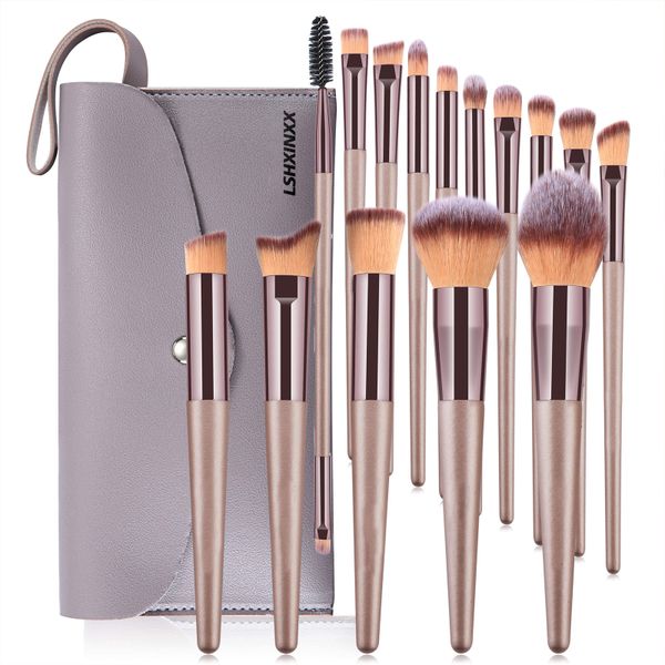 Makeup Brushes 15PCS Champagne Gold Professional Makeup Brush Set