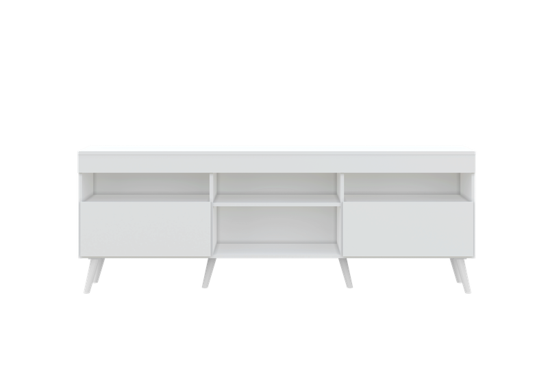 Bella Casa - Rack Tv 65' White and White Retro Feet